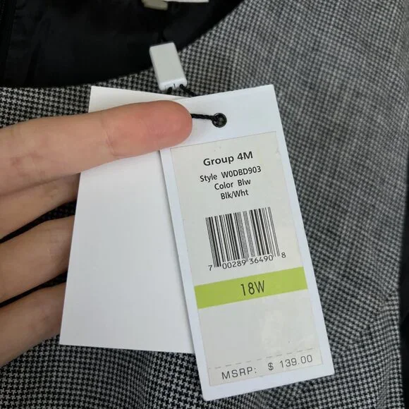 NWT Calvin Klein Black White Houndstooth Sleeveless Sheath Dress - Picture 4 of 6